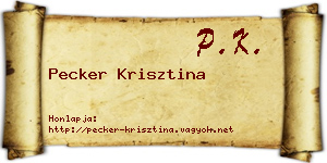 Pecker Krisztina névjegykártya