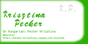 krisztina pecker business card
